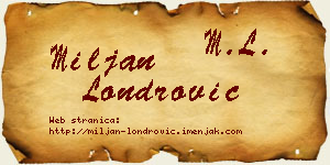 Miljan Londrović vizit kartica